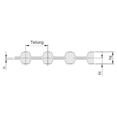 Doppelzahnriemen CONTI® SYNCHROTWIN - Abmessung | © Doppelzahnriemen CONTI® SYNCHROTWIN - Abmessung